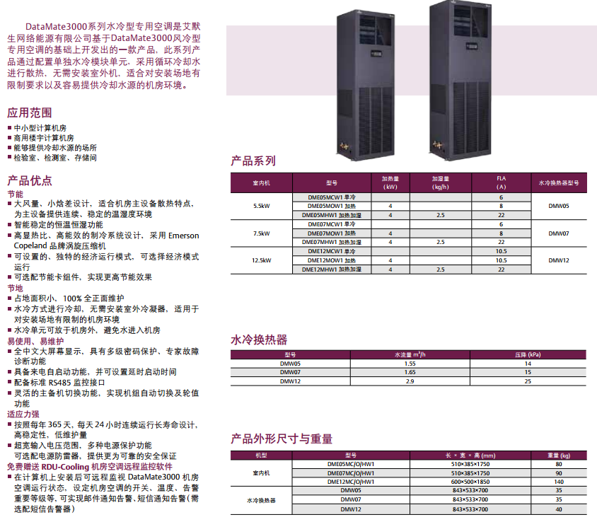 DataMate3000系列水冷型專用空調(diào)